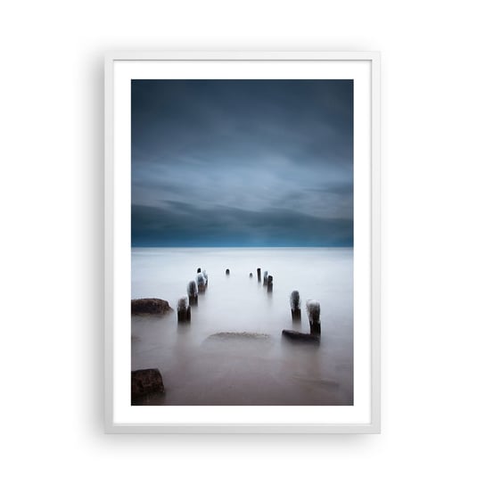 Obraz - Plakat - Zamyślone jezioro - 50x70cm - Krajobraz Morze Jezioro - Nowoczesny modny obraz Plakat rama biała ARTTOR ARTTOR