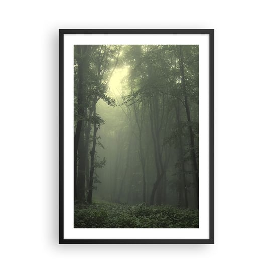 Obraz - Plakat - Zanim się obudzi - 50x70cm - Krajobraz Las Natura - Nowoczesny modny obraz Plakat czarna rama ARTTOR ARTTOR