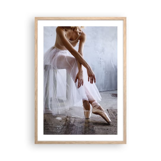 Obraz - Plakat - Zanim zabłysną światła rampy - 50x70cm - Baletnica Balet Taniec - Nowoczesny modny obraz Plakat rama jasny dąb ARTTOR ARTTOR