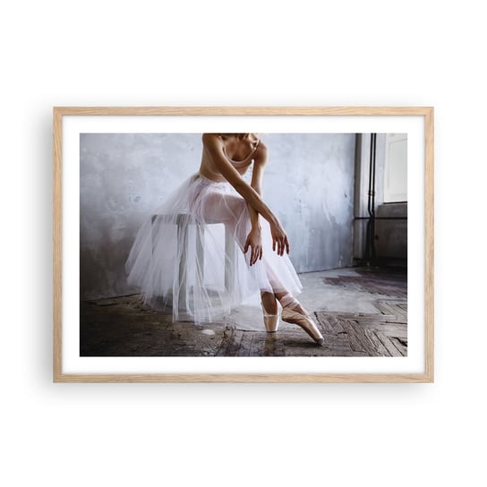 Obraz - Plakat - Zanim zabłysną światła rampy - 70x50cm - Baletnica Balet Taniec - Nowoczesny modny obraz Plakat rama jasny dąb ARTTOR ARTTOR