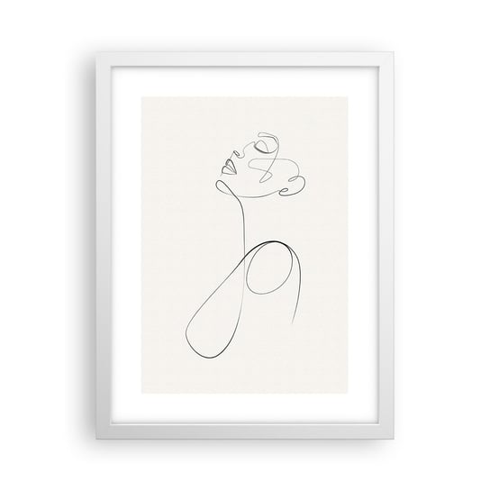 Obraz - Plakat - Zapętlona w marzeniach - 30x40cm - Kobieta Grafika Sztuka - Foto Plakaty na ścianę w ramie białej - Plakat do Salonu Sypialni ARTTOR ARTTOR