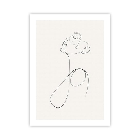 Obraz - Plakat - Zapętlona w marzeniach - 50x70cm - Kobieta Grafika Sztuka - Nowoczesny modny obraz Plakat bez ramy do Salonu Sypialni ARTTOR ARTTOR