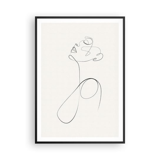 Obraz - Plakat - Zapętlona w marzeniach - 70x100cm - Kobieta Grafika Sztuka - Foto Plakaty w ramie koloru czarnego do Salonu Sypialni ARTTOR ARTTOR