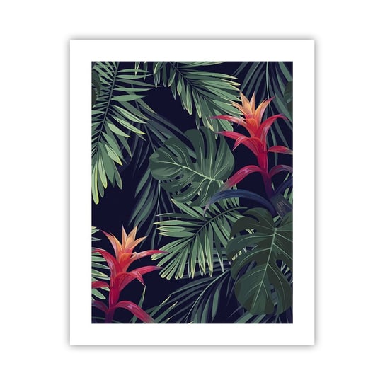 Obraz - Plakat - Zapłonąć w zieleni - 40x50cm - Kwiaty Roślina Tropikalna Liście Palmowe - Foto Plakaty bez ramy do Salonu Sypialni ARTTOR ARTTOR