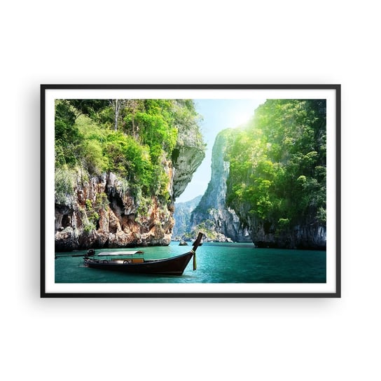 Obraz - Plakat - Zaproszenie do egzotycznej podróży - 100x70cm - Krajobraz Tajlandia Morze - Foto Plakaty w ramie koloru czarnego do Salonu Sypialni ARTTOR ARTTOR
