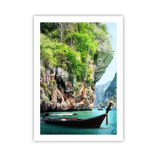 Obraz - Plakat - Zaproszenie do egzotycznej podróży - 50x70cm - Krajobraz Tajlandia Morze - Nowoczesny modny obraz Plakat bez ramy do Salonu Sypialni ARTTOR ARTTOR