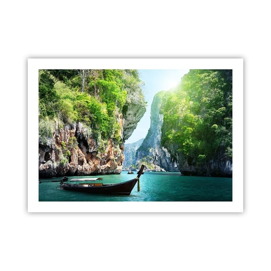 Obraz - Plakat - Zaproszenie do egzotycznej podróży - 70x50cm - Krajobraz Tajlandia Morze - Nowoczesny modny obraz Plakat bez ramy do Salonu Sypialni ARTTOR ARTTOR