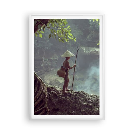 Obraz - Plakat - Zaprzyjaźniony z naturą - 70x100cm - Azja Wodospad Krajobraz - Foto Plakaty w ramie koloru białego do Salonu Sypialni ARTTOR ARTTOR