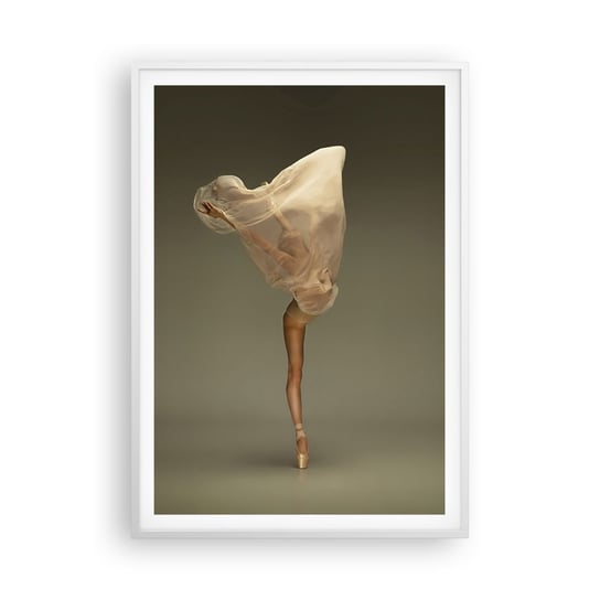 Obraz - Plakat - Zaraz wzleci - 70x100cm - Baletnica Taniec Balet - Foto Plakaty w ramie koloru białego do Salonu Sypialni ARTTOR ARTTOR