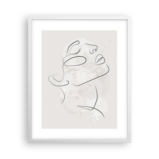 Obraz - Plakat - Zarys marzenia - 40x50cm - Kobieca Twarz Kobieta Grafika - Foto Plakaty w ramie koloru białego do Salonu Sypialni ARTTOR ARTTOR