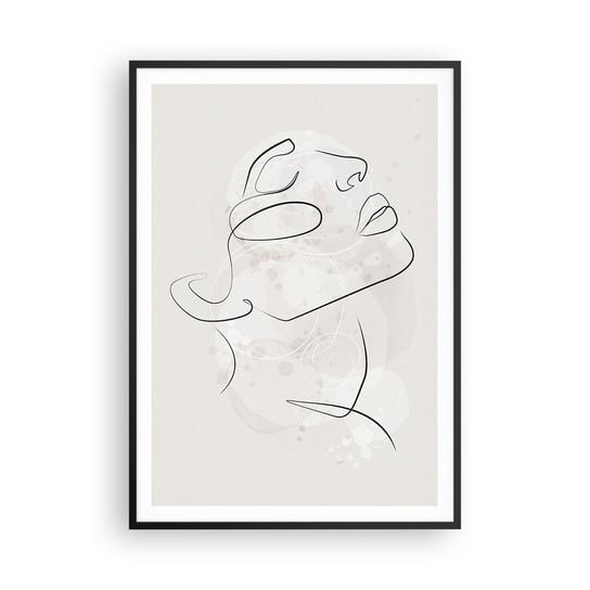 Obraz - Plakat - Zarys marzenia - 70x100cm - Kobieca Twarz Kobieta Grafika - Foto Plakaty w ramie koloru czarnego do Salonu Sypialni ARTTOR ARTTOR