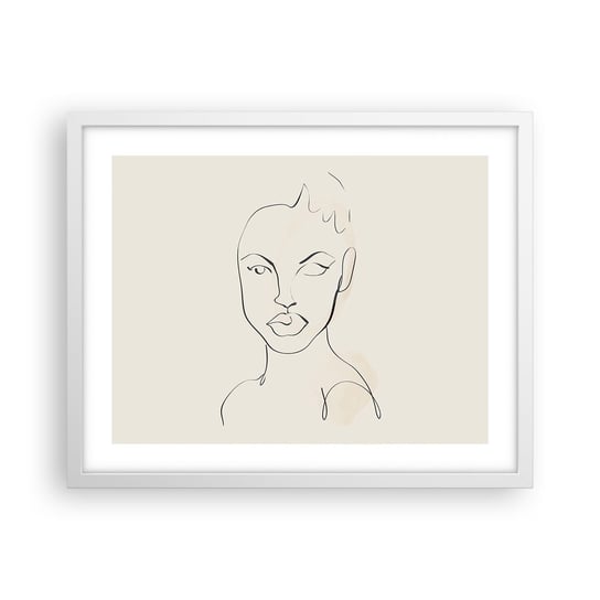 Obraz - Plakat - Zarys zmysłowości - 50x40cm - Kobieta Grafika Sztuka - Foto Plakaty w ramie koloru białego do Salonu Sypialni ARTTOR ARTTOR