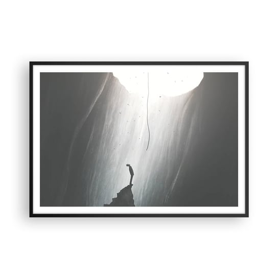 Obraz - Plakat - Zawsze jest jakieś wyjście - 100x70cm - Jaskinia Człowiek Wspinaczka - Foto Plakaty w ramie koloru czarnego do Salonu Sypialni ARTTOR ARTTOR