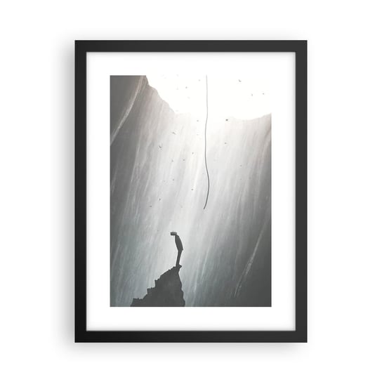 Obraz - Plakat - Zawsze jest jakieś wyjście - 30x40cm - Jaskinia Człowiek Wspinaczka - Foto Plakaty na ścianę w czarnej ramie - Plakat do Salonu Sypialni ARTTOR ARTTOR