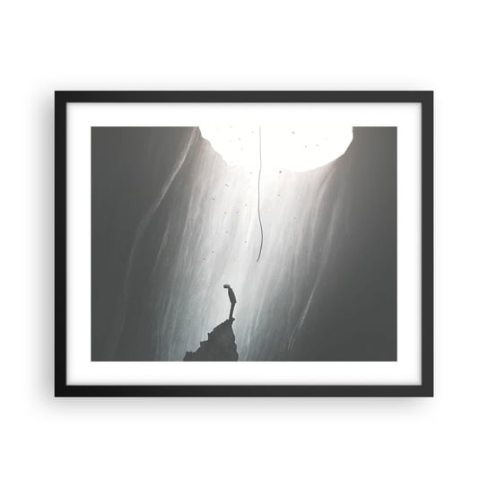Obraz - Plakat - Zawsze jest jakieś wyjście - 50x40cm - Jaskinia Człowiek Wspinaczka - Foto Plakaty w ramie koloru czarnego do Salonu Sypialni ARTTOR ARTTOR