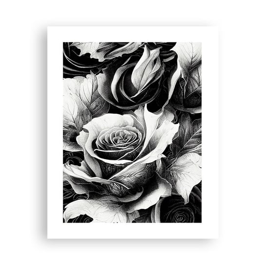 Obraz - Plakat - Zawsze królowa - 40x50cm - Kwiaty Róże Czarno-Biały - Foto Plakaty bez ramy do Salonu Sypialni ARTTOR ARTTOR