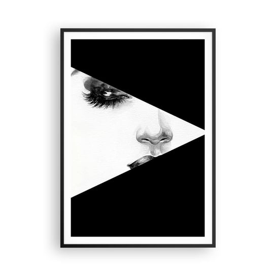Obraz - Plakat - Zawsze nieodkryta - 70x100cm - Rzęsy Kobieta Moda - Foto Plakaty w ramie koloru czarnego do Salonu Sypialni ARTTOR ARTTOR