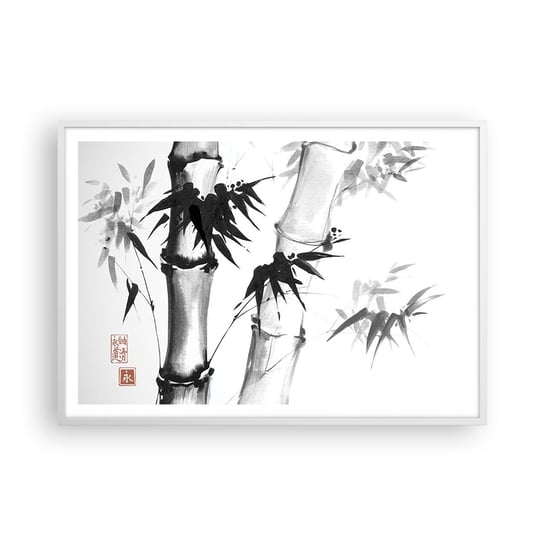 Obraz - Plakat - Zbliżenie na orient - 100x70cm - Bambus Azja Grafika - Foto Plakaty w ramie koloru białego do Salonu Sypialni ARTTOR ARTTOR