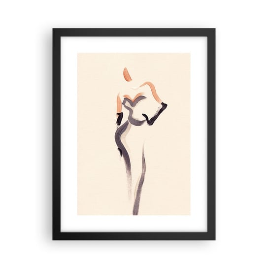 Obraz - Plakat - Ze złotych lat Hollywood - 30x40cm - Kobieta Kreska Minimalizm - Foto Plakaty na ścianę w czarnej ramie - Plakat do Salonu Sypialni ARTTOR ARTTOR