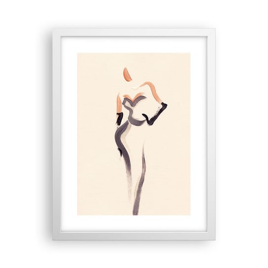 Obraz - Plakat - Ze złotych lat Hollywood - 30x40cm - Kobieta Kreska Minimalizm - Foto Plakaty na ścianę w ramie białej - Plakat do Salonu Sypialni ARTTOR ARTTOR