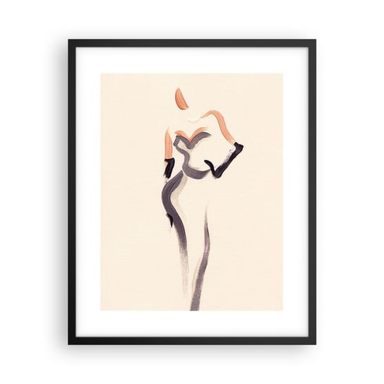 Obraz - Plakat - Ze złotych lat Hollywood - 40x50cm - Kobieta Kreska Minimalizm - Foto Plakaty w ramie koloru czarnego do Salonu Sypialni ARTTOR ARTTOR