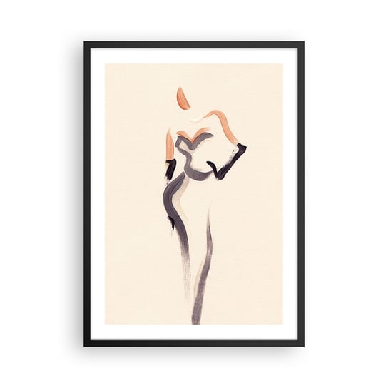 Obraz - Plakat - Ze złotych lat Hollywood - 50x70cm - Kobieta Kreska Minimalizm - Nowoczesny modny obraz Plakat czarna rama ARTTOR ARTTOR
