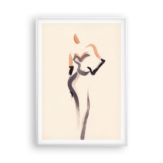Obraz - Plakat - Ze złotych lat Hollywood - 70x100cm - Kobieta Kreska Minimalizm - Foto Plakaty w ramie koloru białego do Salonu Sypialni ARTTOR ARTTOR