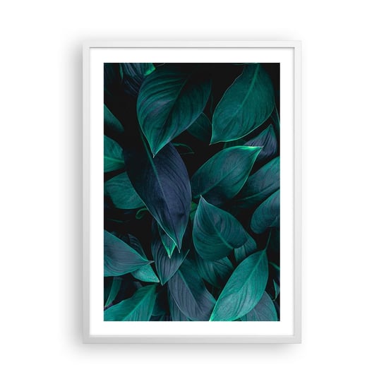 Obraz - Plakat - Zieleń sama w sobie - 50x70cm - Liście Natura Botanika - Nowoczesny modny obraz Plakat rama biała ARTTOR ARTTOR