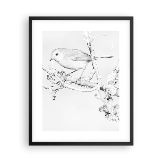 Obraz - Plakat - Zimowy poranek - 40x50cm - Jasny Ptak Natura - Foto Plakaty w ramie koloru czarnego do Salonu Sypialni ARTTOR ARTTOR