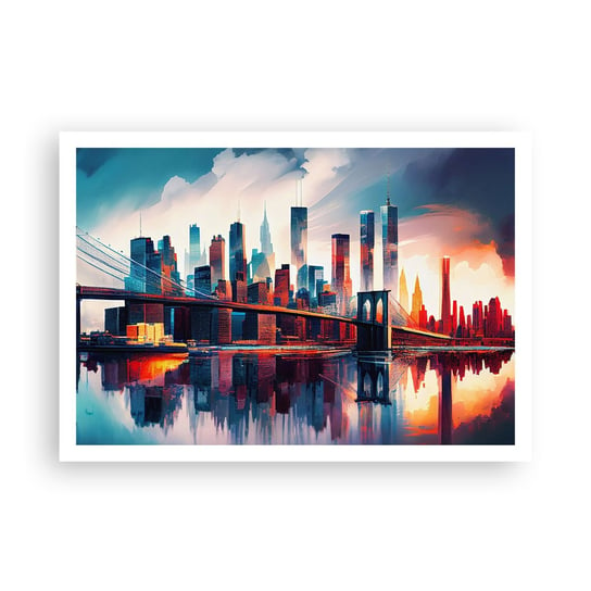 Obraz - Plakat - Zjawiskowy Nowy Jork - 100x70cm - Miasto Most Architektura - Foto Plakaty bez ramy na ścianę do Salonu Sypialni ARTTOR ARTTOR