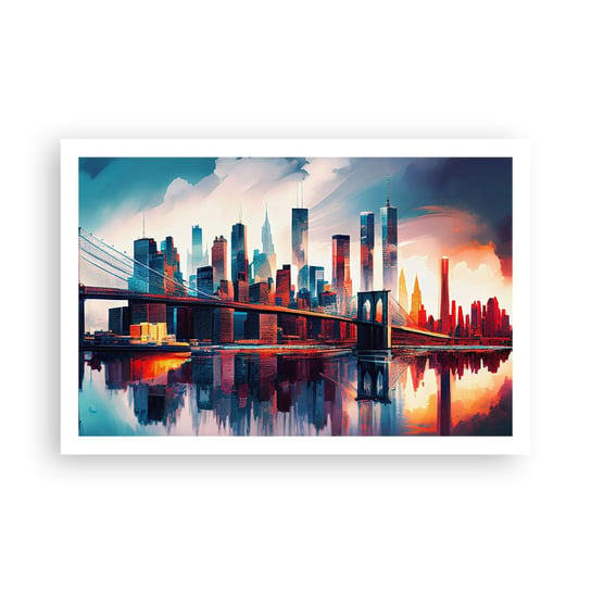 Obraz - Plakat - Zjawiskowy Nowy Jork - 91x61cm - Miasto Most Architektura - Foto Plakaty na ścianę bez ramy - Plakat do Salonu Sypialni ARTTOR ARTTOR