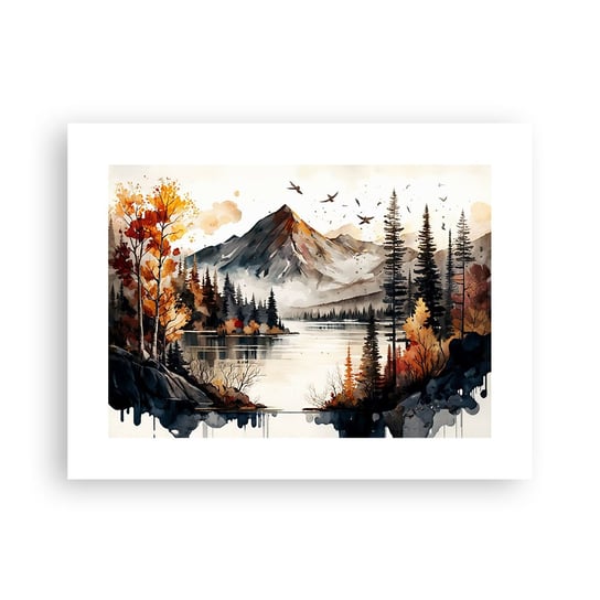 Obraz - Plakat - Złota jesień w górach - 40x30cm - Natura Widok Góry - Foto Plakaty na ścianę bez ramy - Plakat do Salonu Sypialni ARTTOR ARTTOR