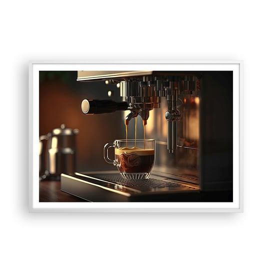 Obraz - Plakat - Zmysłowa mikstura - 100x70cm - Kawa Ekspres Do Kawy Gastronomia - Foto Plakaty w ramie koloru białego do Salonu Sypialni ARTTOR ARTTOR