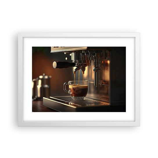 Obraz - Plakat - Zmysłowa mikstura - 40x30cm - Kawa Ekspres Do Kawy Gastronomia - Foto Plakaty na ścianę w ramie białej - Plakat do Salonu Sypialni ARTTOR ARTTOR