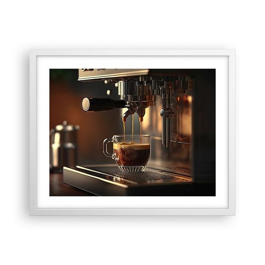 Obraz - Plakat - Zmysłowa mikstura - 50x40cm - Kawa Ekspres Do Kawy Gastronomia - Foto Plakaty w ramie koloru białego do Salonu Sypialni ARTTOR ARTTOR