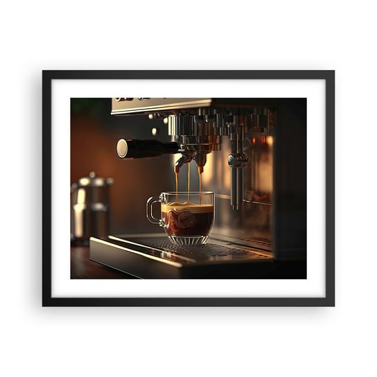 Obraz - Plakat - Zmysłowa mikstura - 50x40cm - Kawa Ekspres Do Kawy Gastronomia - Foto Plakaty w ramie koloru czarnego do Salonu Sypialni ARTTOR ARTTOR