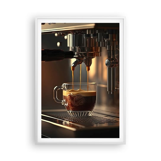 Obraz - Plakat - Zmysłowa mikstura - 70x100cm - Kawa Ekspres Do Kawy Gastronomia - Foto Plakaty w ramie koloru białego do Salonu Sypialni ARTTOR ARTTOR