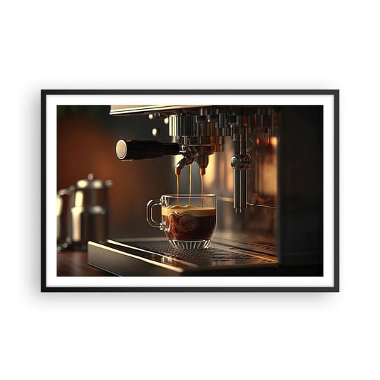 Obraz - Plakat - Zmysłowa mikstura - 91x61cm - Kawa Ekspres Do Kawy Gastronomia - Foto Plakaty na ścianę w czarnej ramie - Plakat do Salonu Sypialni ARTTOR ARTTOR