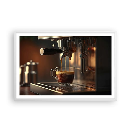 Obraz - Plakat - Zmysłowa mikstura - 91x61cm - Kawa Ekspres Do Kawy Gastronomia - Foto Plakaty na ścianę w ramie białej - Plakat do Salonu Sypialni ARTTOR ARTTOR