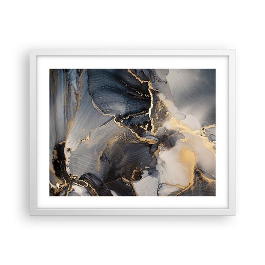 Obraz - Plakat - Życie kamienia - 50x40cm - Abstrakcja Sztuka Sztuka Nowoczesna - Foto Plakaty w ramie koloru białego do Salonu Sypialni ARTTOR ARTTOR