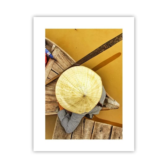 Obraz - Plakat - Życie na żółtej rzece - 30x40cm - Rzeka Mekong Łódka Drewniany Pomost - Foto Plakaty na ścianę bez ramy - Plakat do Salonu Sypialni ARTTOR ARTTOR