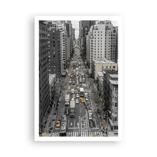 Obraz - Plakat - Życie Nowego Yorku - 70x100cm - Nowy Jork Ulica Taksówki - Foto Plakaty bez ramy na ścianę do Salonu Sypialni ARTTOR ARTTOR