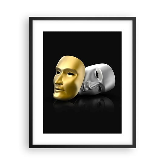 Obraz - Plakat - Życie to jest teatr - 40x50cm - Maska Sztuka Teatr - Foto Plakaty w ramie koloru czarnego do Salonu Sypialni ARTTOR ARTTOR