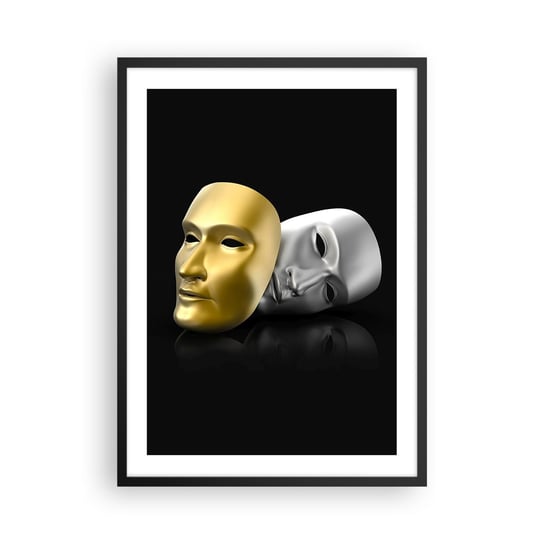 Obraz - Plakat - Życie to jest teatr - 50x70cm - Maska Sztuka Teatr - Nowoczesny modny obraz Plakat czarna rama ARTTOR ARTTOR