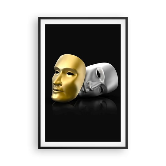 Obraz - Plakat - Życie to jest teatr - 61x91cm - Maska Sztuka Teatr - Foto Plakaty na ścianę w czarnej ramie - Plakat do Salonu Sypialni ARTTOR ARTTOR