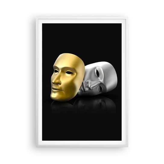 Obraz - Plakat - Życie to jest teatr - 70x100cm - Maska Sztuka Teatr - Foto Plakaty w ramie koloru białego do Salonu Sypialni ARTTOR ARTTOR
