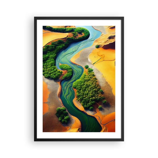 Obraz - Plakat - Życiodajna rzeka - 50x70cm - Krajobraz Natura Rzeka - Nowoczesny modny obraz Plakat czarna rama ARTTOR ARTTOR