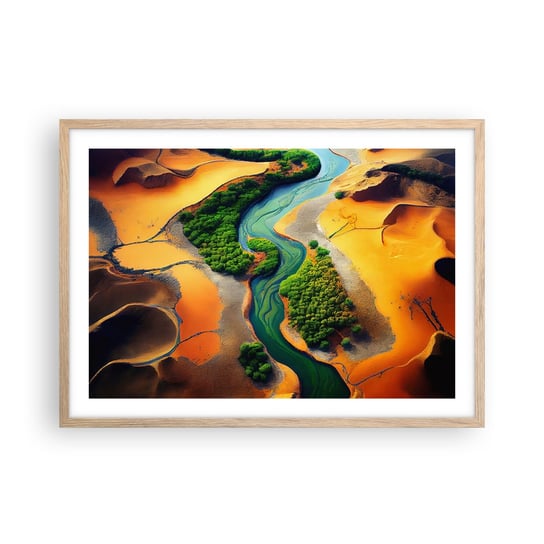 Obraz - Plakat - Życiodajna rzeka - 70x50cm - Krajobraz Natura Rzeka - Nowoczesny modny obraz Plakat rama jasny dąb ARTTOR ARTTOR
