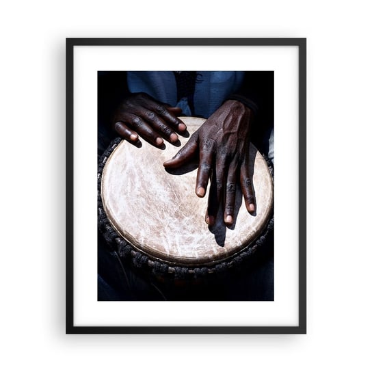 Obraz - Plakat - Żyj w swoim rytmie - 40x50cm - Bęben Muzyka Afryka - Foto Plakaty w ramie koloru czarnego do Salonu Sypialni ARTTOR ARTTOR