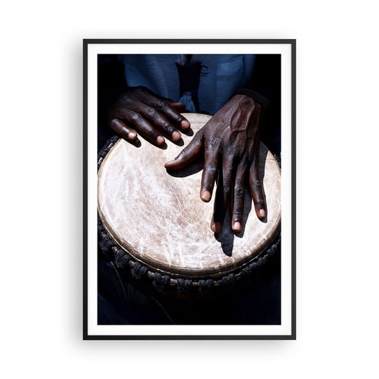 Obraz - Plakat - Żyj w swoim rytmie - 70x100cm - Bęben Muzyka Afryka - Foto Plakaty w ramie koloru czarnego do Salonu Sypialni ARTTOR ARTTOR